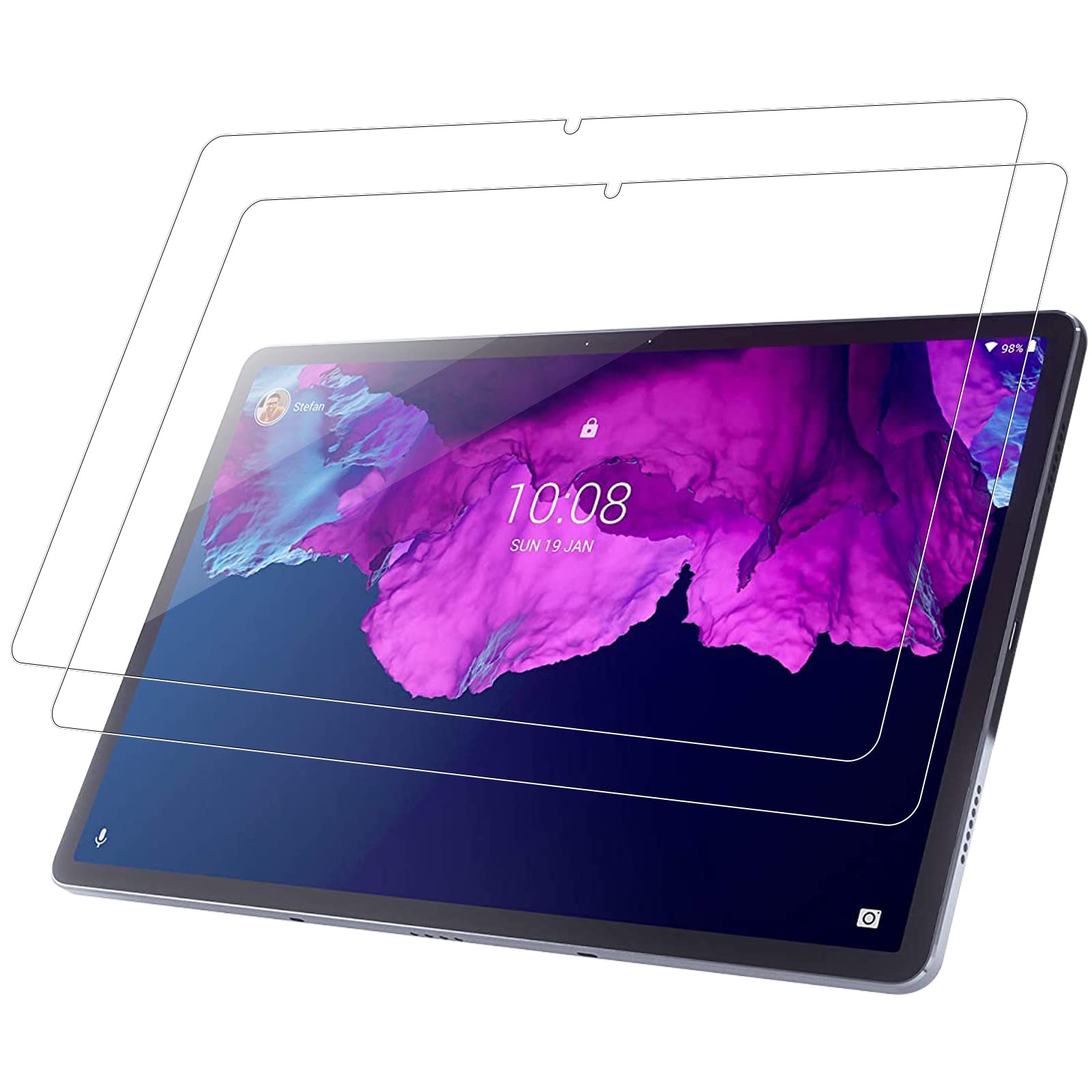 KZIOACSHScreen Protector for Lenovo Tab P12 Pro 12.6inch, 2 Pack HD Tempered Glass Screen Protector Cover High Hardness Anti-Scratch Anti-Fingerprint Protective Film for Lenovo Tab P12 Pro
