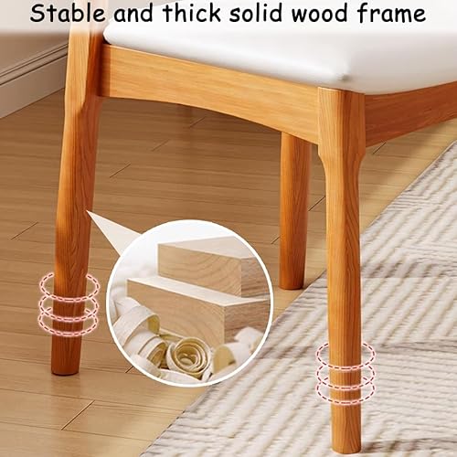 Miniatura 7 de YVYKFZD Solid Wood Dining Chairs Set, Armless Kitchen Chairs, Upholstered Dining Room Chair with Curved Back, Leisure Comfy Side Chair, for Living