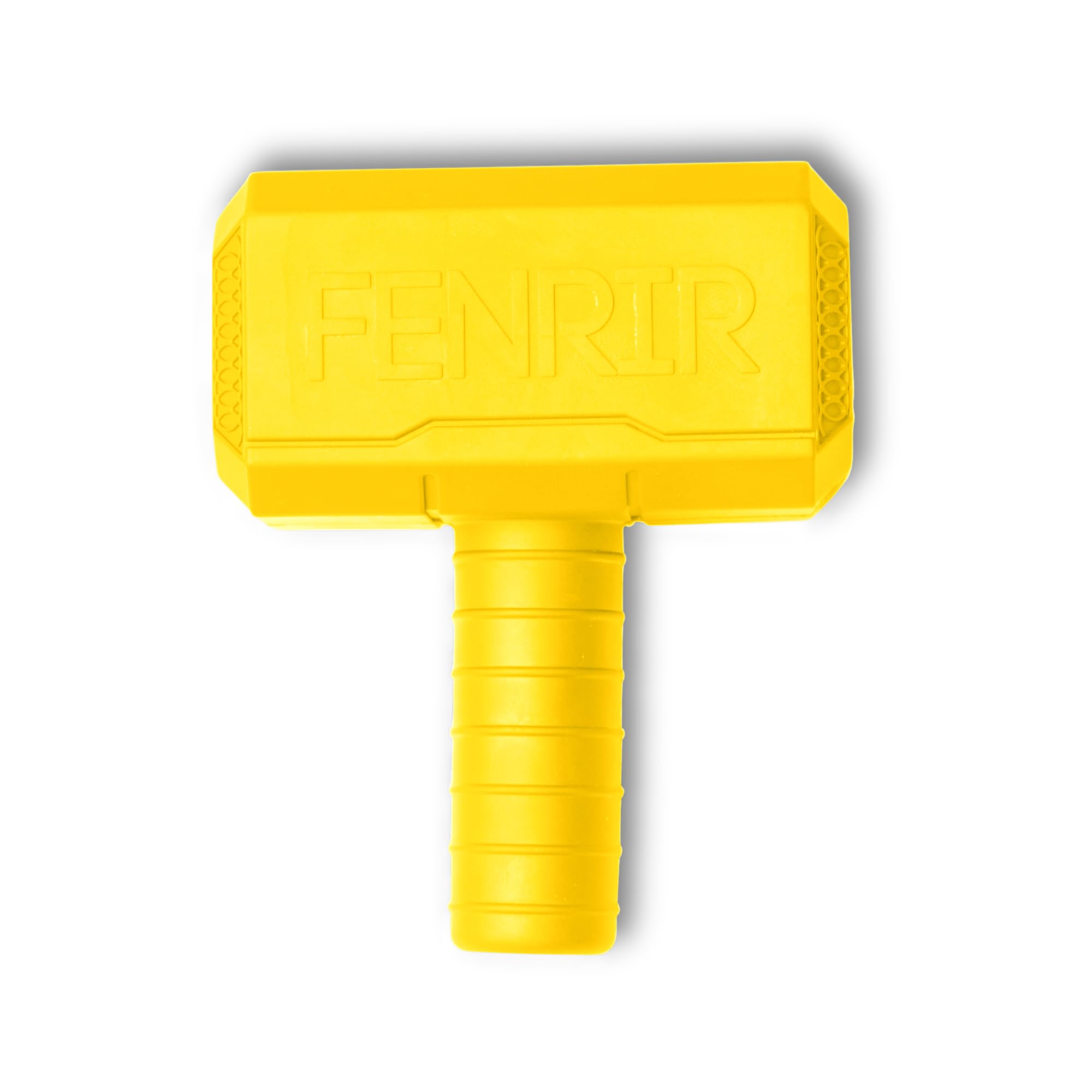Fenrir Hammer Dog Chew Toy Strong Rubber Stuffable Enrichment Toy for Chewers (Yellow, Medium)