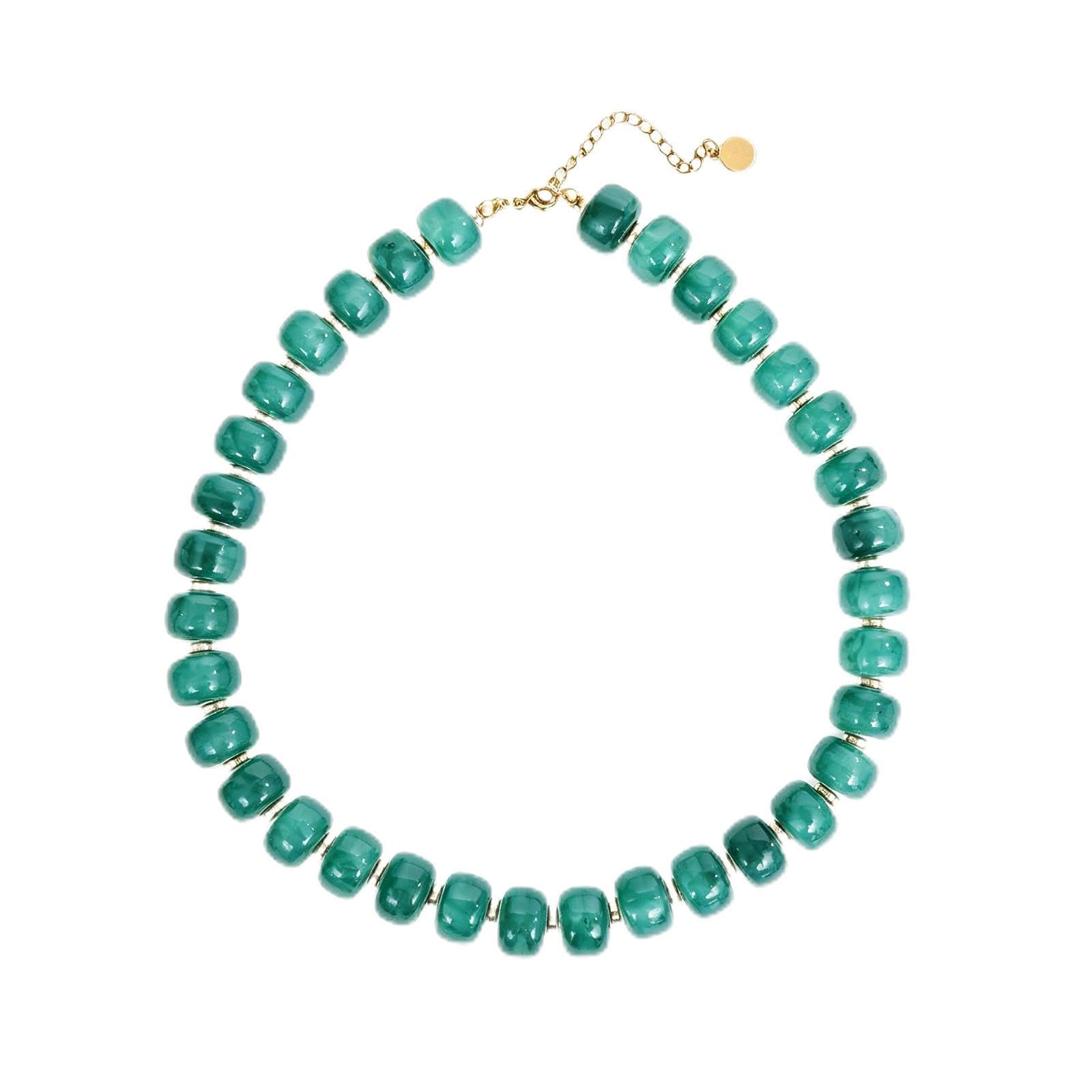 Colorful Resin Chunky Beaded Choker Necklace for Women, Summer Beach Jewelry — view 11