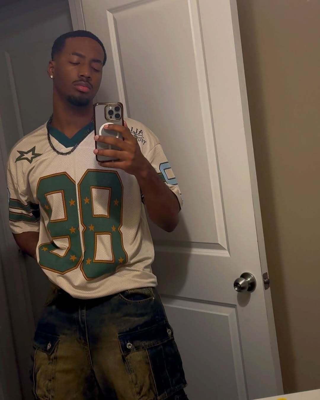 ZDT Mens Jersey Oversized Graphic Tees Print Casual V Neck Tshirts Streetwear Summer Top - Image 3