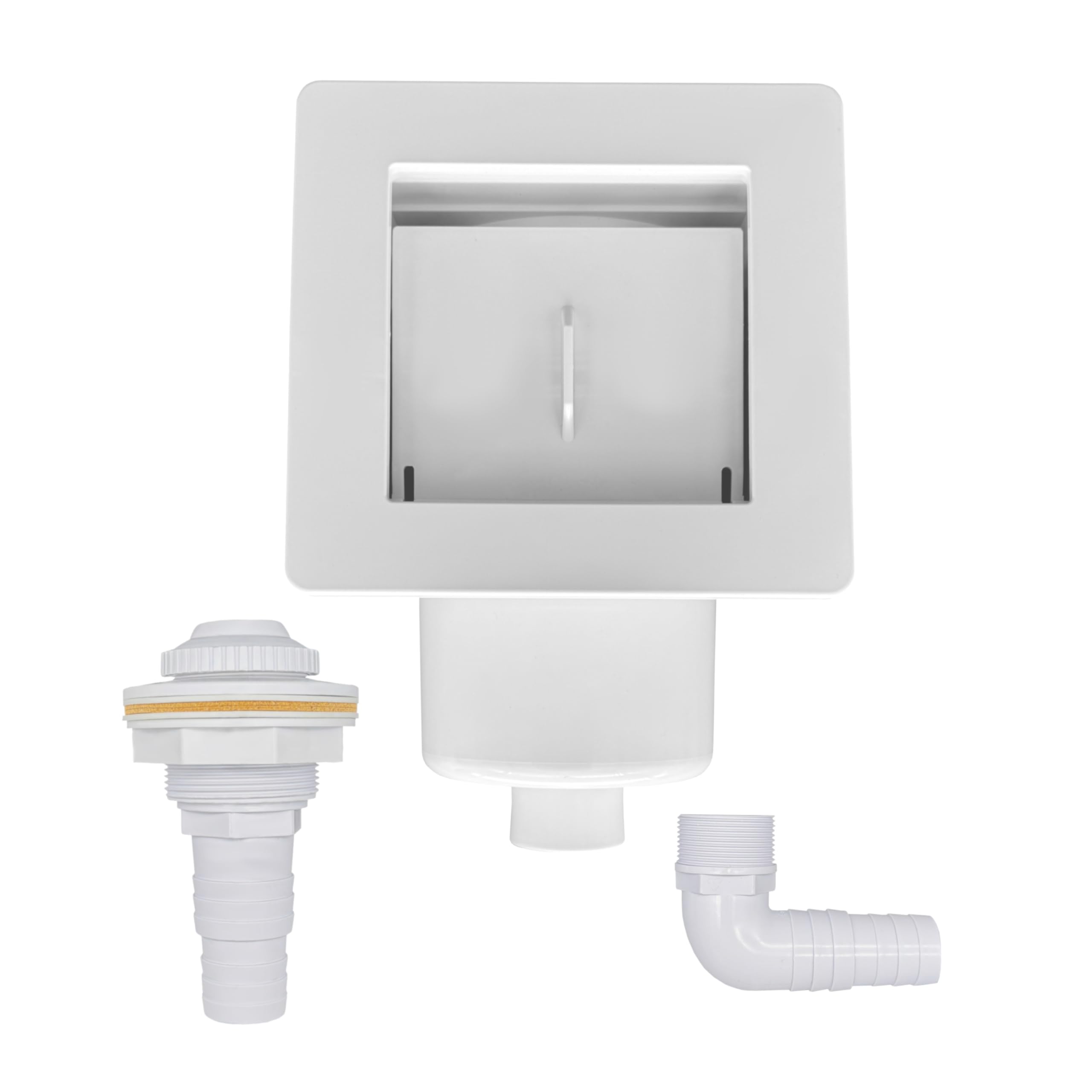 HAF® Juego completo de skimmer empotrable para la piscina, incluye boquilla de entrada, junta, conexión de manguera de 32/38 mm, cierre de invierno y otros accesorios. Calidad: fabricado en Europa