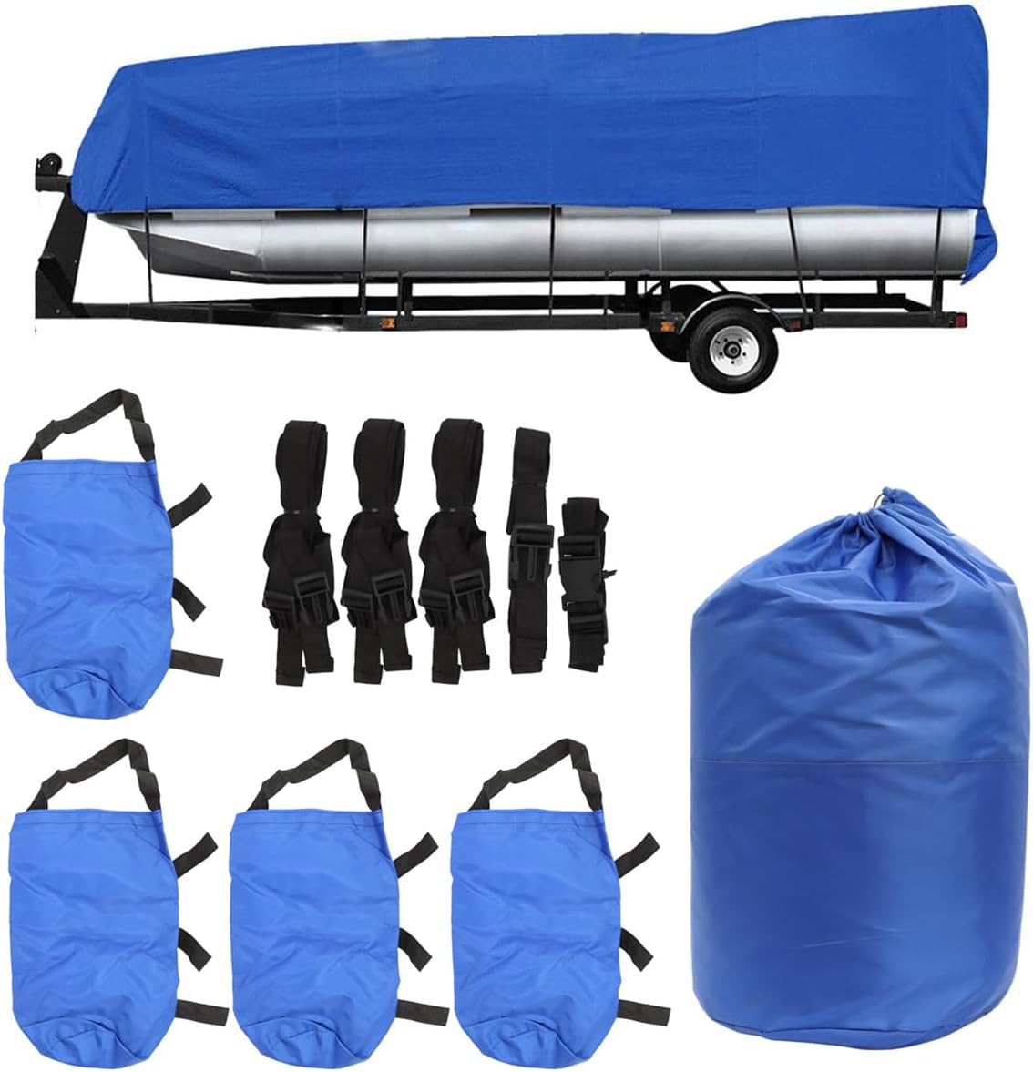210D Heavy Duty Waterproof Trailerable Pontoon Boat Cover Compatible with Pontoon Boat (21-24FT102IN) 210D Heavy Duty Waterproof Trailerable Pontoon Boat Cover Compatible with Pontoon Boat (21-24FT102IN)