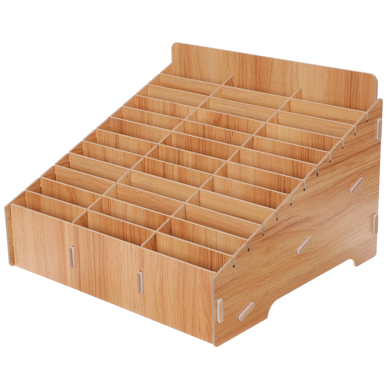 Homoyoyo Stabiler Schreibtisch-Organizer aus Holz mit Handyhalterung - Multi-Fach Desktop-Organizer für Büro, Schule & Zuhause - Stiftehalter & Smartphone-Ständer (1 Stück)