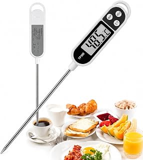 F74S Kitchen Thermometer Digital Food Pen Thermometer Kitchen Meat Cooking Temperature Kitchen Grill Thermometer for BBQ Meat Grill Milk Water LCD Screen Water Thermometer