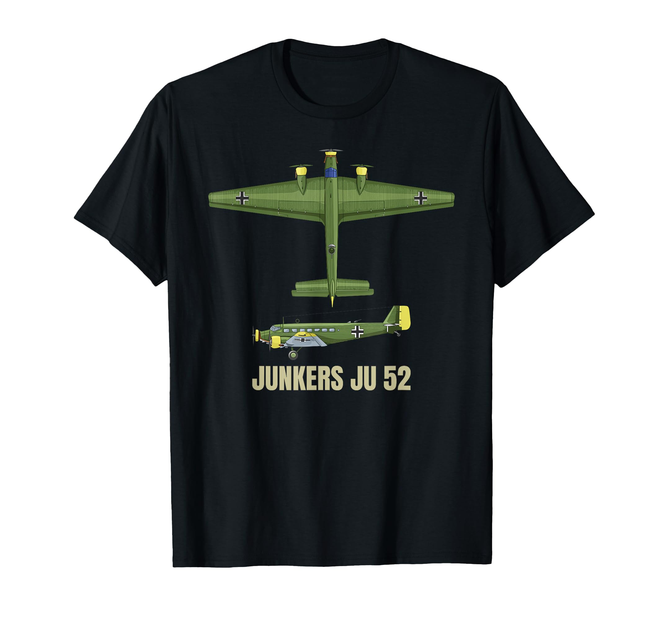 Ju 52 German WW2 Transport Aircraft Plane Diagram T-Shirt