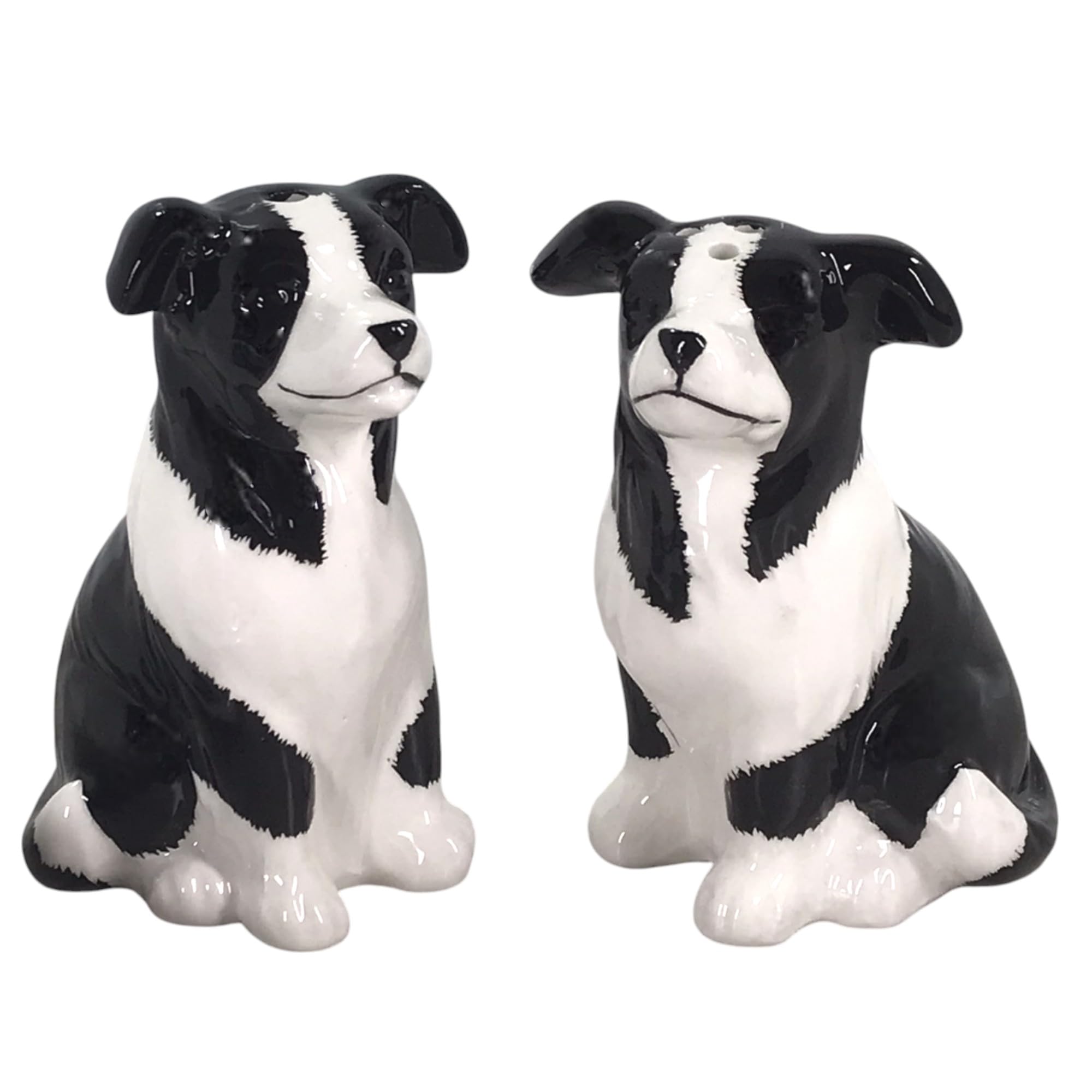 Novelty Dog Shaped Ceramic Salt & Pepper Shaker Set, Quirky Tableware or Home Decoration, Great Dog Lover Gift (Border Collie)