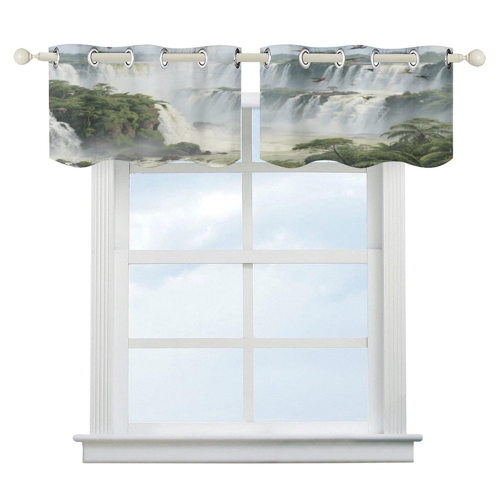 Fekiloot Style Iguazu Falls Short Curtains Valance Curtain