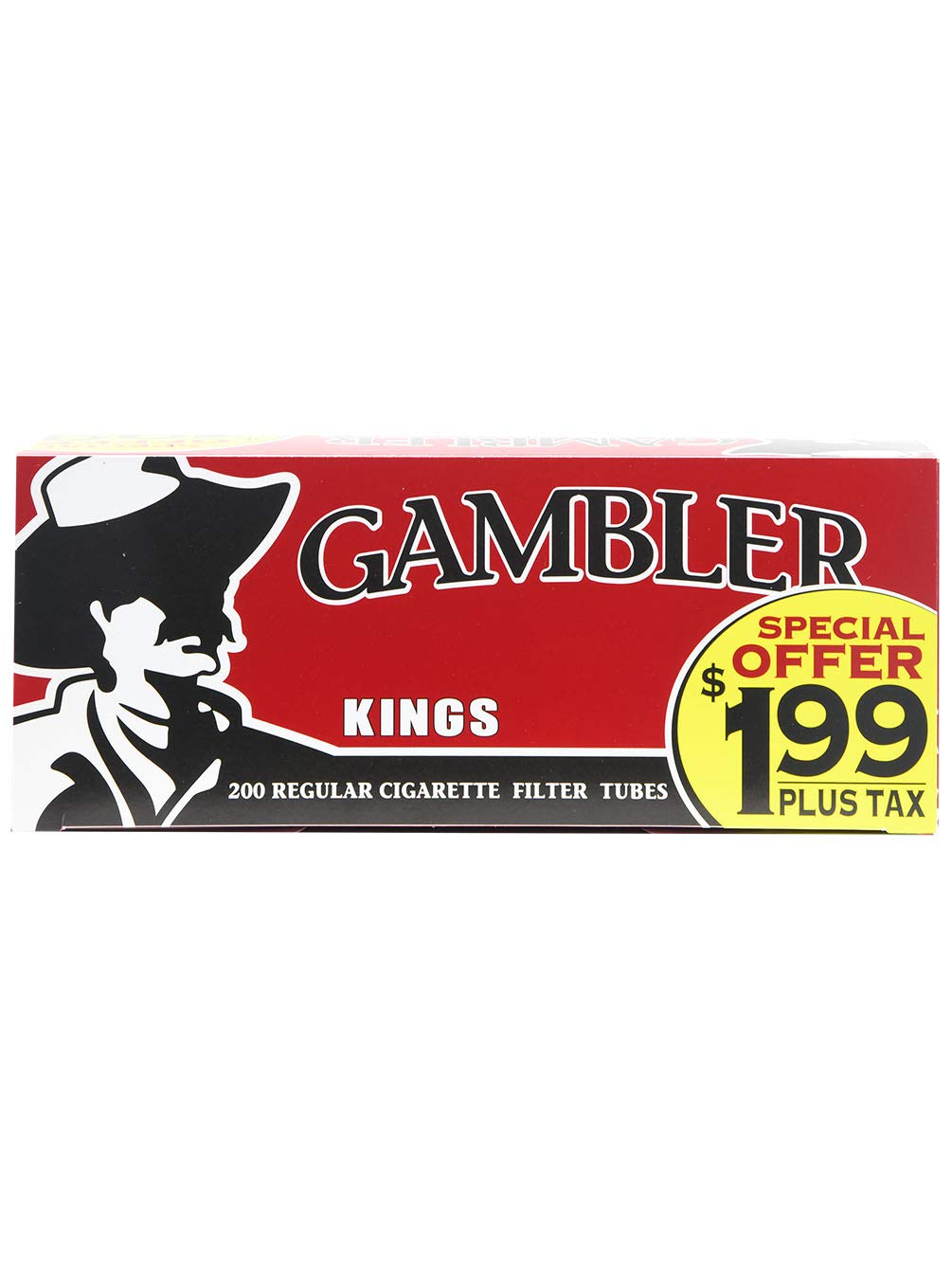 Gambler Regular King Size Pre-Priced RYO Cigarette Tubes 200ct Box (5 Boxes)