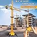 DIY Alloy 4 Channel RC Tower Crane for Kids - 50.4 Inches Remote Control Crane Toy with 2 Batteries, Rotating Lift Construction Vehicles with LED Lights, Excavator Toy for Ages 4,5,6,7,8 Boys & Girls