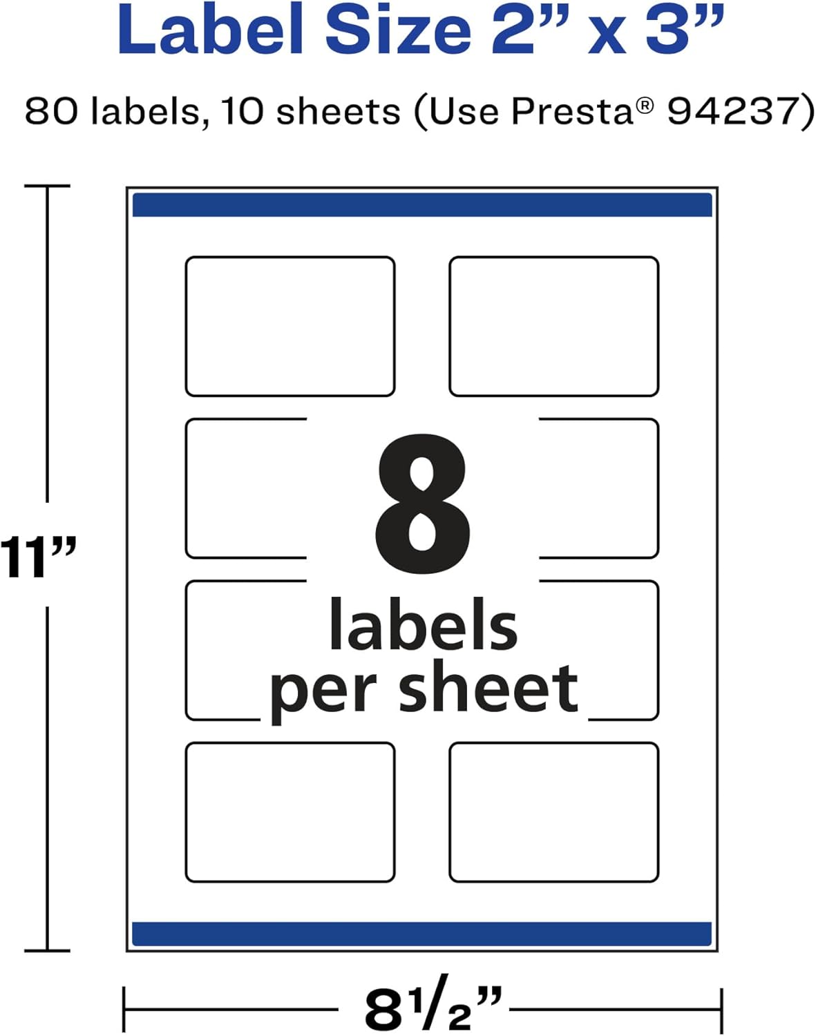 Avery Glossy Clear Rectangle Labels, Sure Feed Technology, 2" x 3", 80 Glossy Clear Labels, Print-to-The-Edge, Laser/Inkjet Printable