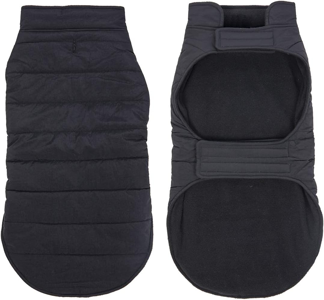 Modonery Reversible Winter Dog Coats and Dog Cold Jacket Clothes Apparel for Windproof Warm - Black Cotton Vest for Medium Dogs : Kitchen & Dining