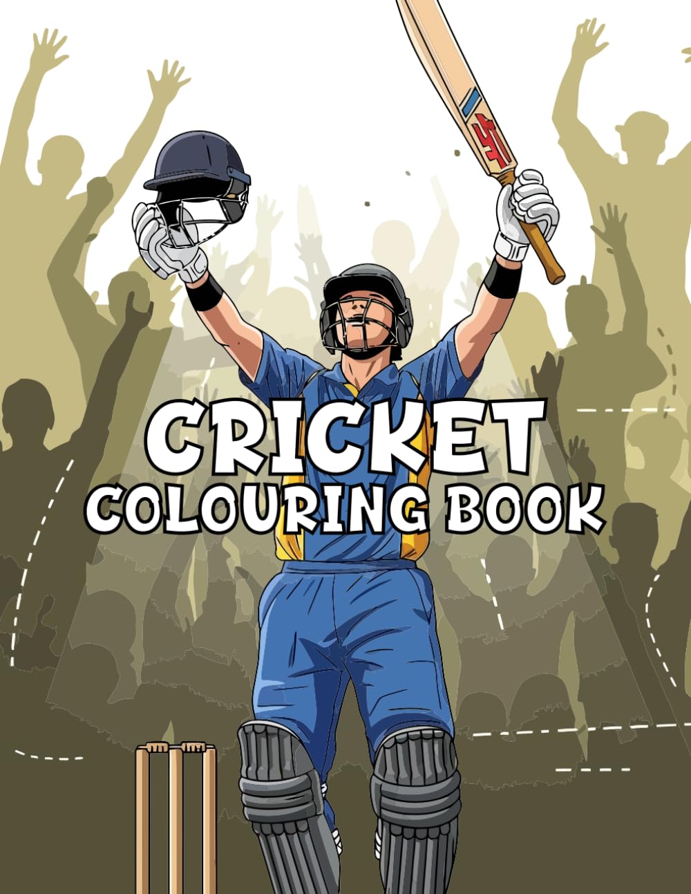 Cricket Colouring Book: Hit, Bowl, and Score: Fun Cricket Scenes For Kids, Teens and Adults to Colour