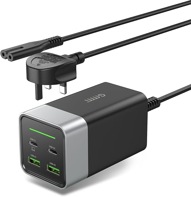 120W USB C Charger Plug Multi Laptop GaN Fast Charging Station PPS PD3.0 Type C Power Adapter 2C+2A Compatible with MacBook Pro Air, iPad, iPhone 14 13 12/Pro, Huawei, Xiaomi, Samsung Dell HP XPS Asus