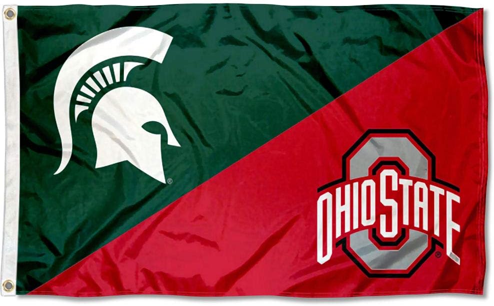 Michigan State vs Ohio State House Divided 3x5 Flag Rivalry Banner