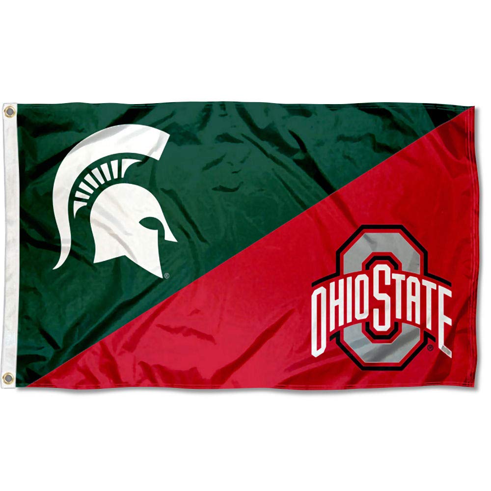 Michigan State vs Ohio State House Divided 3x5 Flag Rivalry Banner