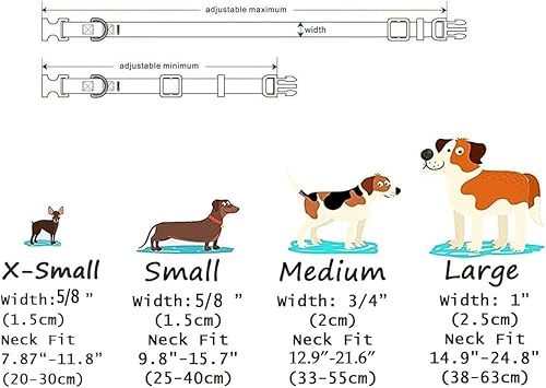Miniatura 4 de Mihqy Collares de perro personalizados, collar de perro personalizado con nombre y número de teléfono, múltiples patrones y 4 tamaños de collar de