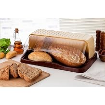 OEM Dikd rtgen Ekmek Saklama Kutusu Kahverengi Krem  effaf Kapakl  15x33 cm, 24242453682