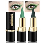 Kaely 2Pcs Light Dark Green Gel Eyeliner Pencils Set,Waterproof Color Colored Eye Liner Crayon,Cat Eye Stencil Gothic Halloween Makeup,Face Paint Eye Black Stick,delineadores de colores para ojos