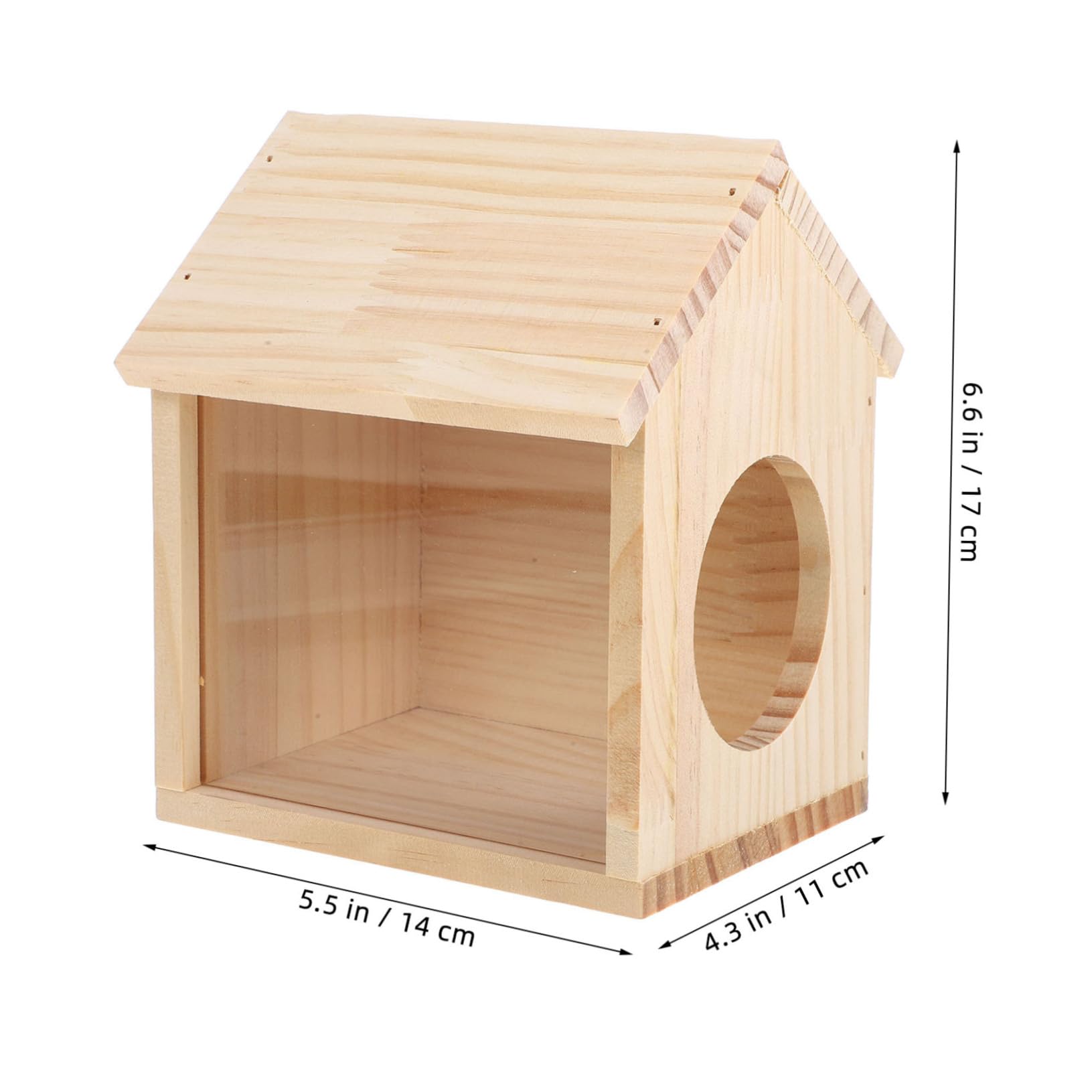 Holzhamsterhaus mit Transparentem Aufbau, Abnehmbar für Hamster