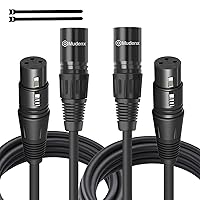 Vista 11 de Paquete de 2 cables XLR cortos de 1.6 pies, cable de micrófono equilibrado XLR macho a hembra de 3 pines, cable de micrófono blindado OFC de 1 pie