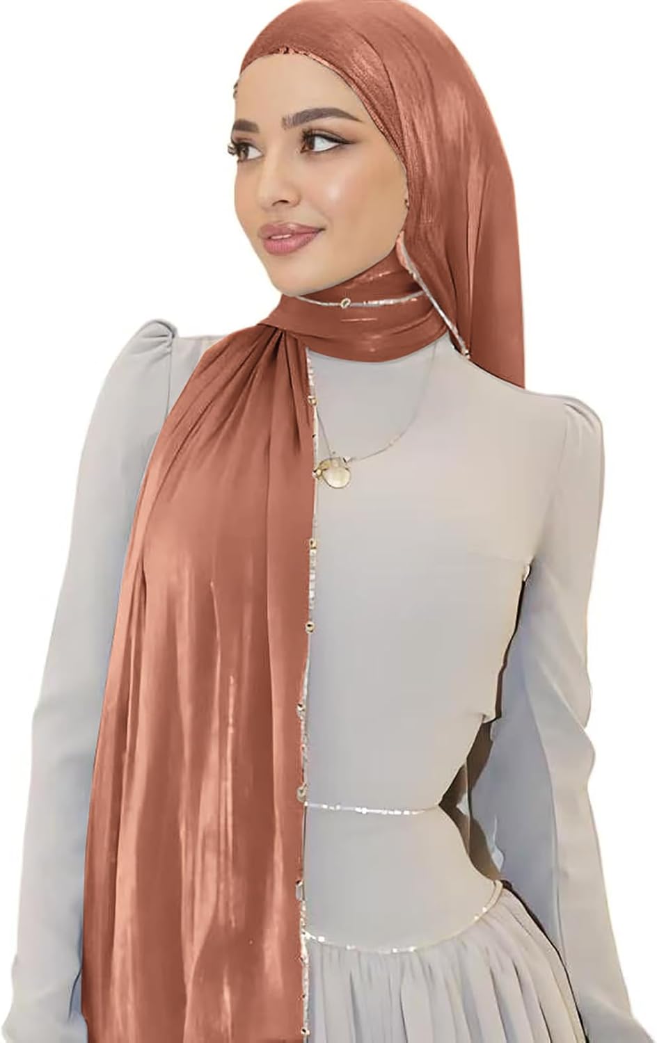 Shimmer Party Hijab, Lightweight Stylish Hijab Scarf for Women - Image 2