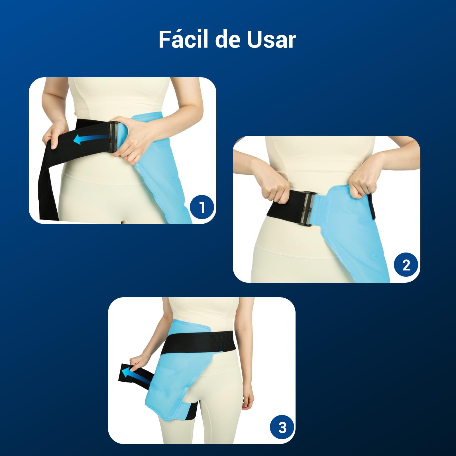 Comfytemp Gran manguito de refrigeración para caderas, para Ciática, Reemplazo de Cadera, Fracturas, Alivio del Dolor, Reutilizable para Terapia Fría y Caliente, Regalo de Frío