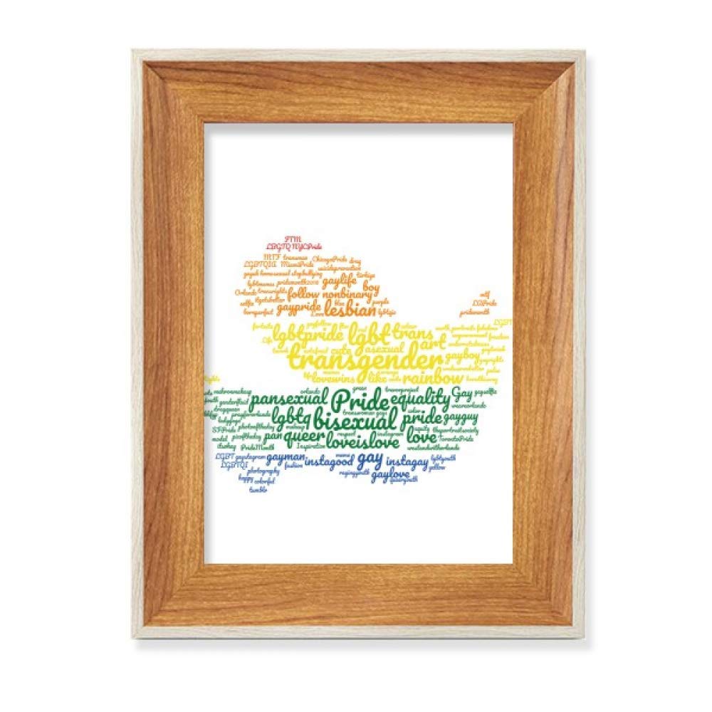 Marco de madera premium Ave la Paz Rainbow LGBT con acabado artístico de alta gama
