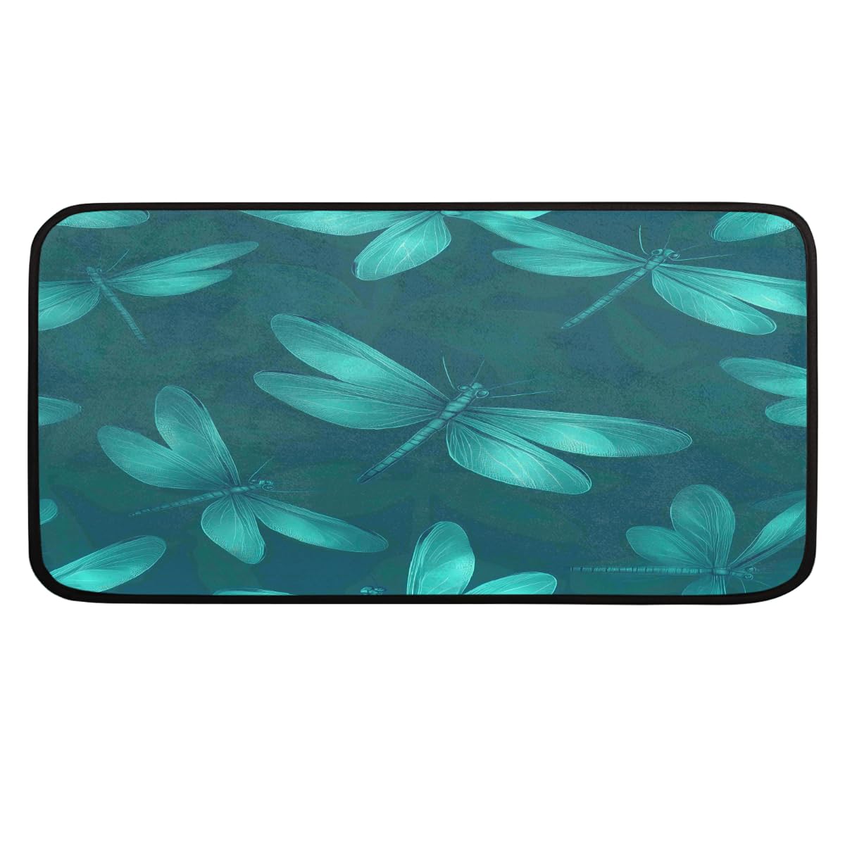 Tapis de cuisine vert sarcelle 99x51 cm, tapis antidérapant anti-fatigue lavable pour sol