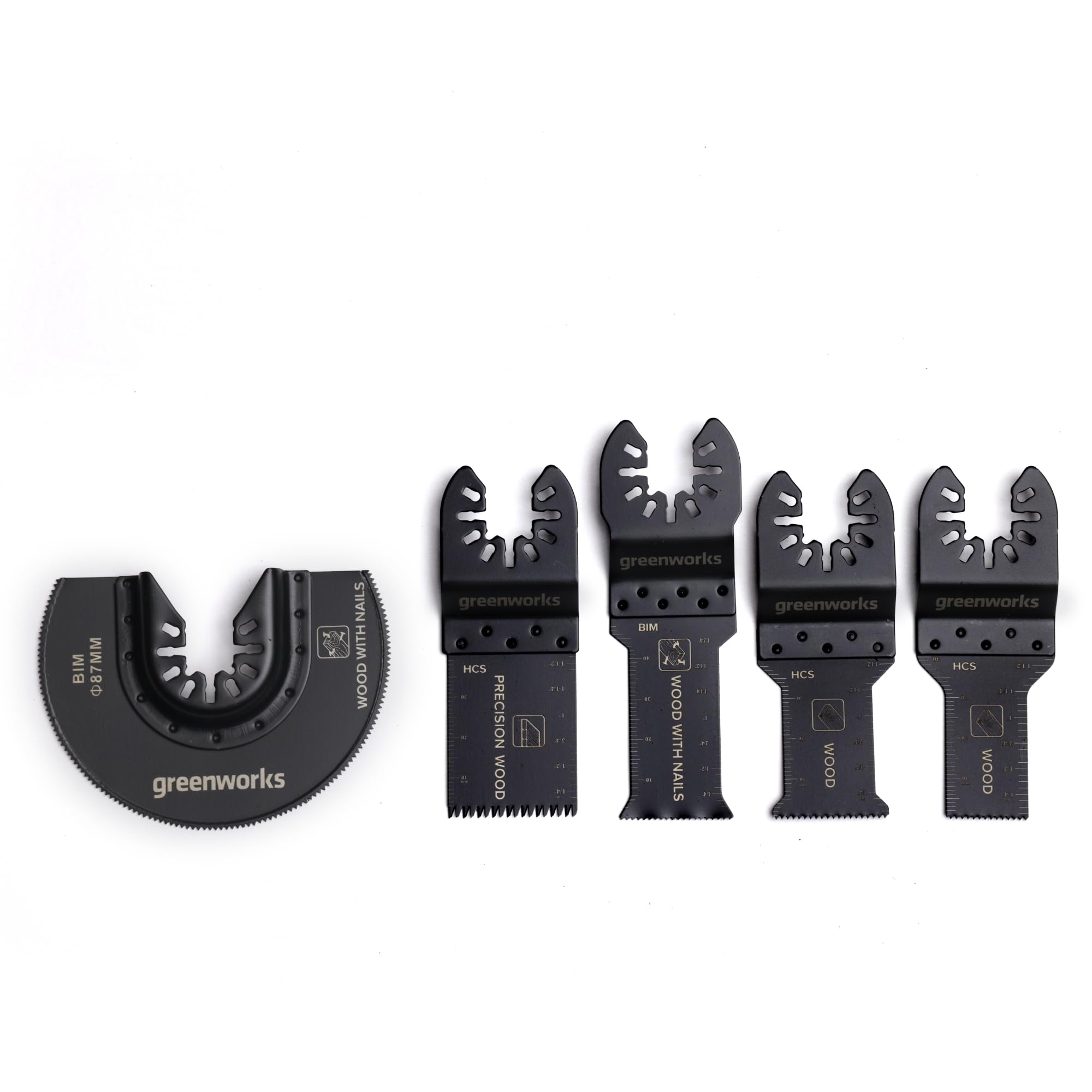 Greenworks Lot de 5 lames oscillantes multi-outils PA50204A1