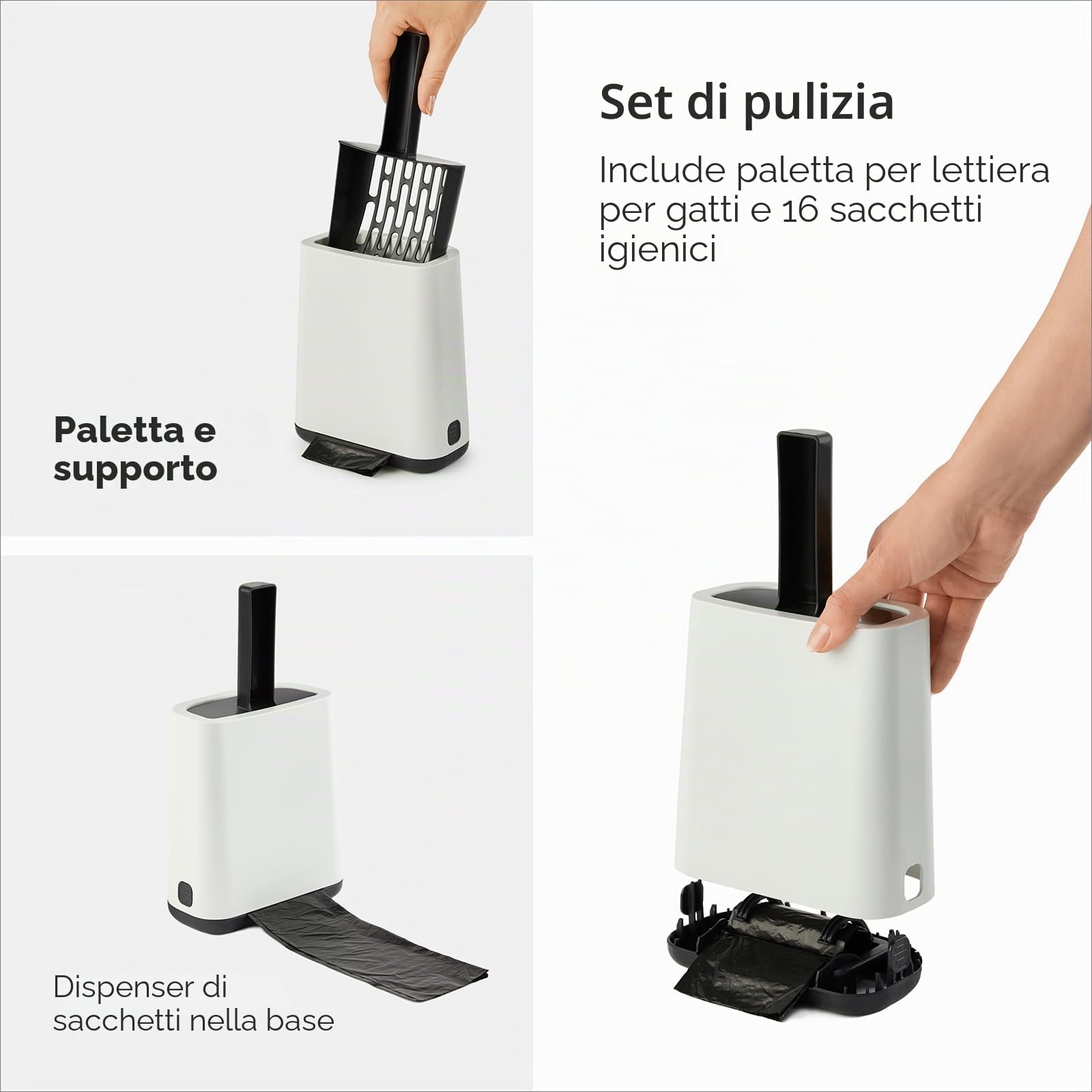 Rotho MyPet Bea - Lettiera per gatti XXL con cappuccio e pala, in plastica (PP riciclato), blu, 61,4 x 49,9 x 57,6 cm