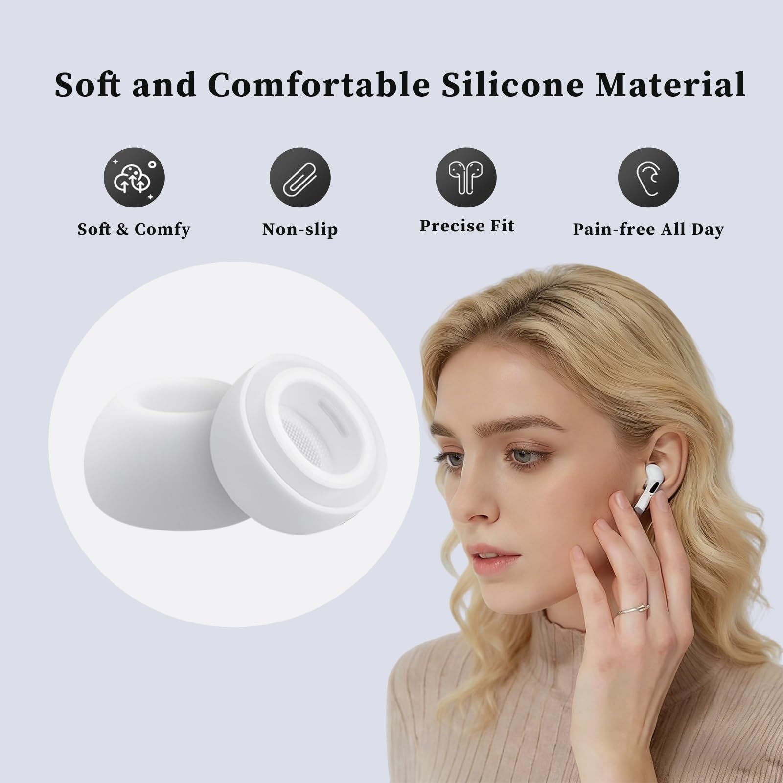 Amazon | 4組 シリコーン製イヤーチップ AirPods Pro 3 (第3世代 2025