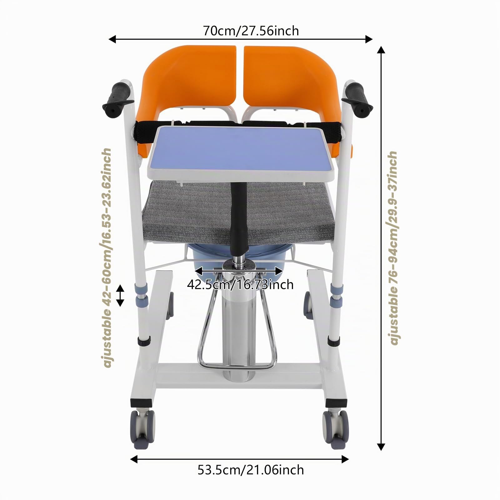 Silla de Ruedas Hidráulica para Pacientes, Silla De Transferencia Para Pacientes, Fuerte Capacidad De Carga, Fácil De Mover, Para Personas Mayores, Embarazadas, Personas Con Discapacidades Y Personas