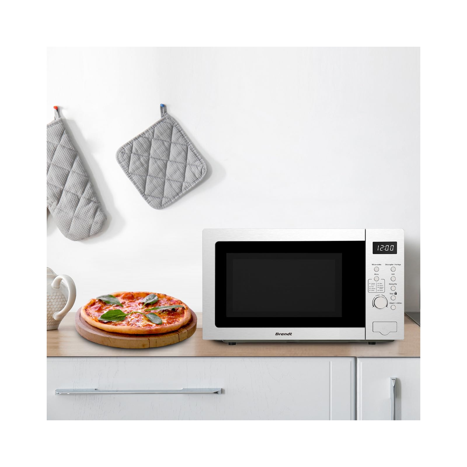 BRANDT - GE3000X - Micro onde Grill - 30L - 700W - Grill 1200W - Dimension produit nu HxLxP (mm) 303X510X410 - Minuterie 60 min - Autoprogrammes - Inox
