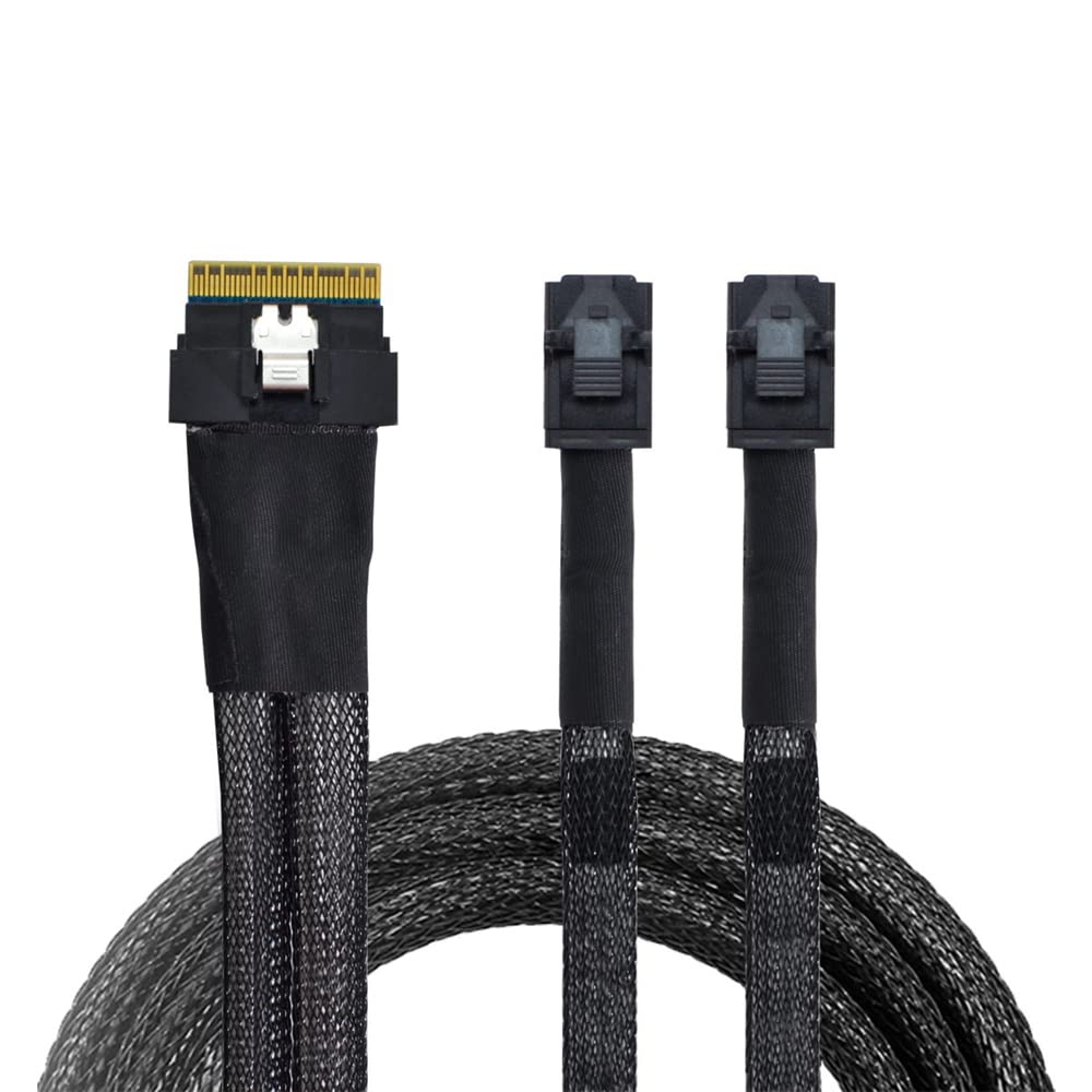 PCI-E Ultraport Slimline SAS Slim 4.0 SFF-8654 8i 74pin a Dual SFF-8643 4i Mini SAS HD Cable PCI-Express