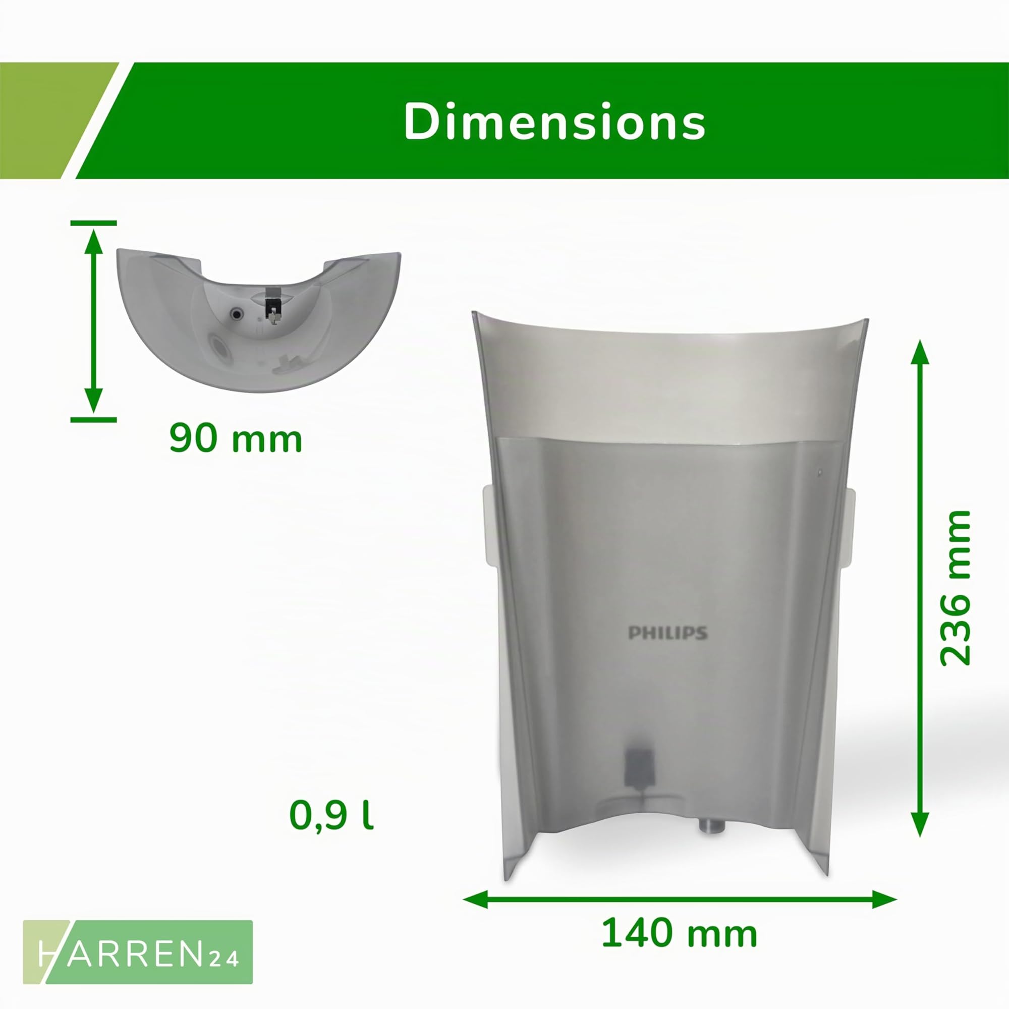 Réservoir d'eau CP1253 compatible avec les machines à café à dosettes Philips Senseo Select CSA230, CSA240, CSA250, réservoir d'eau de rechange
