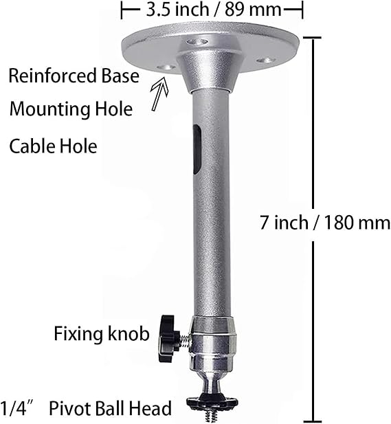 2-Be-Best Mini Projector Mount Projector Ceiling Mount 360 Adjustable Projectors Wall Mount Rotation Compatible with TMY HAPPRUN AuKing ELEPHAS HOMPOW ClokoWe Projectors