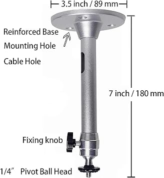 2-Be-Best Mini Projector Mount Projector Ceiling Mount 360 Adjustable Projectors Wall Mount Rotation Compatible with TMY HAPPRUN AuKing ELEPHAS HOMPOW ClokoWe Projectors