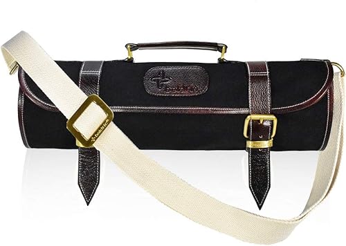 Bolsa de rollo de cuchillo de lona de 9 bolsillos