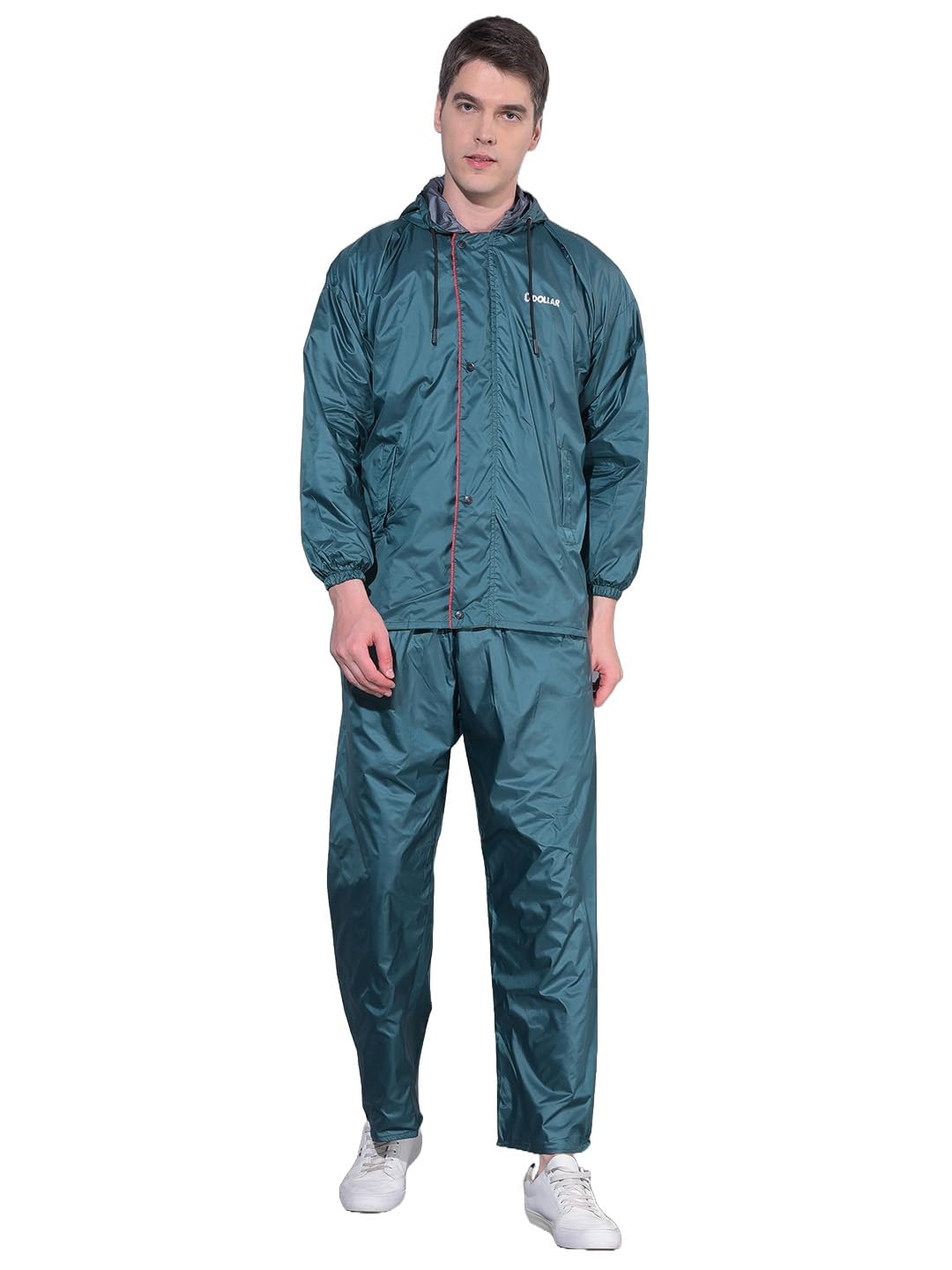 dollar Men's Waterproof Reversible Raincoat Set with Hood & Pocket | PVC Polyester Full Sleeve Zipper Rainwear Suit for Biking, Riding, Trekking, Outdoor | Lightweight Leakproof Jacket Pant Set-picture-29