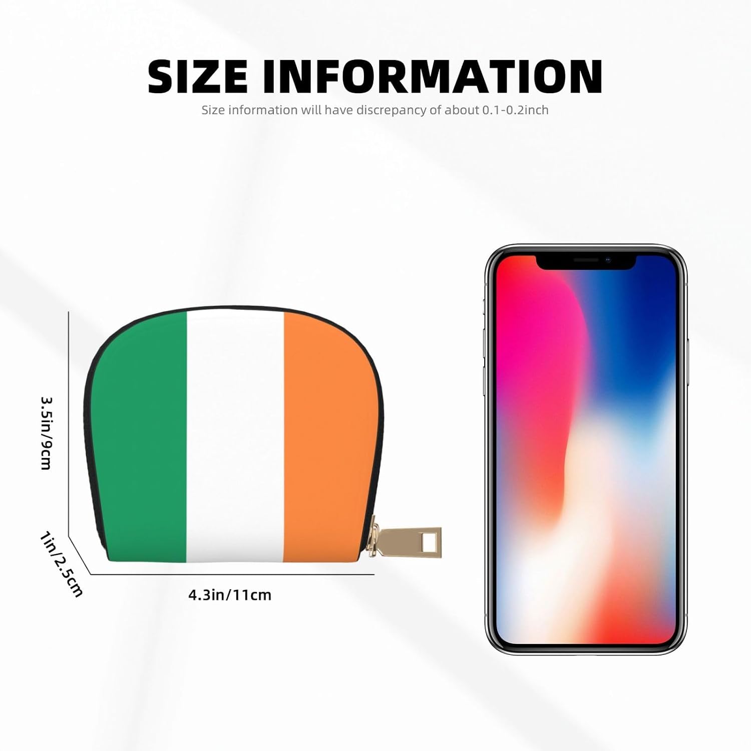 Irish flag print Wallet Credit Cards Holder Business Card Case for Men Women Compact Size for Adults