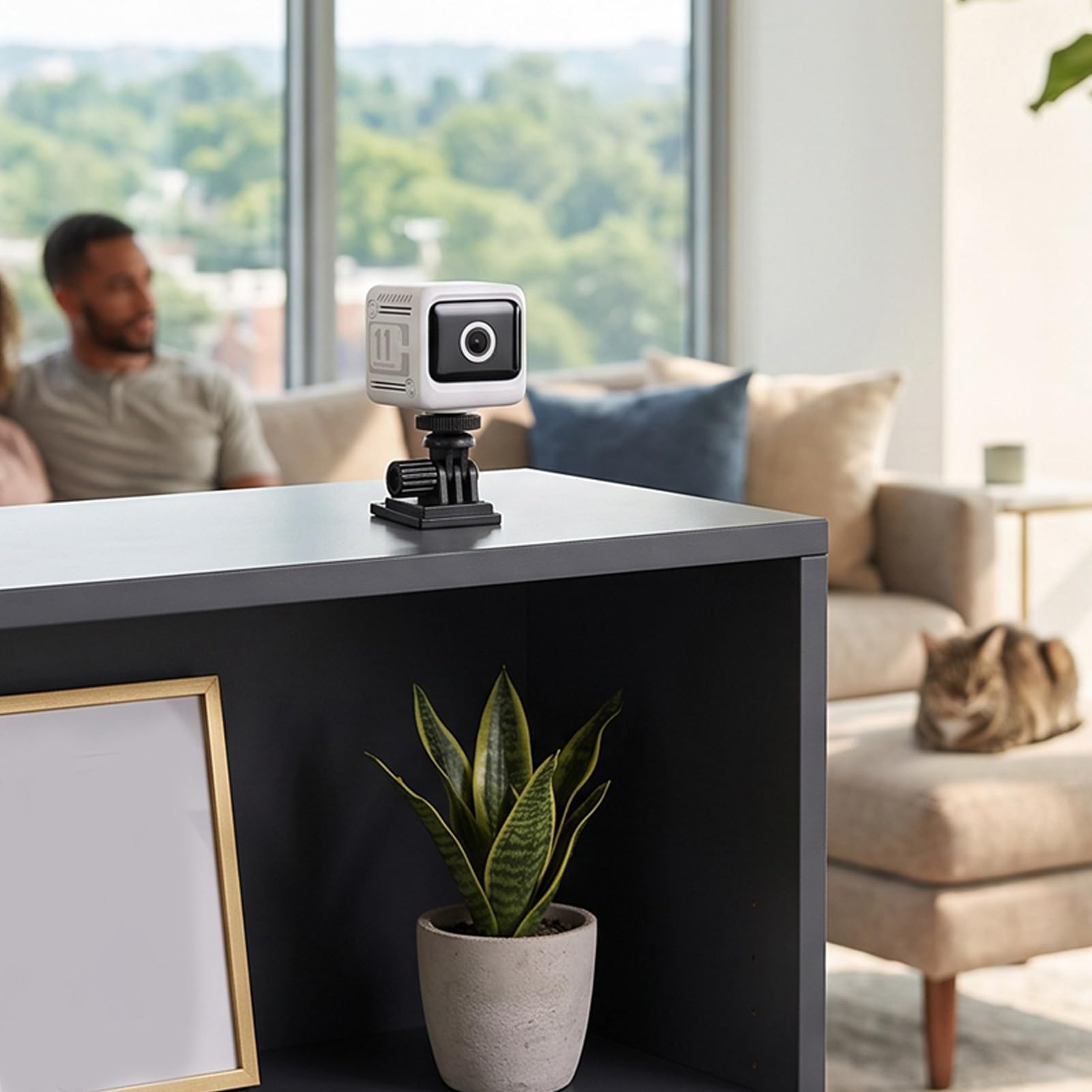 Sxhlseller Caméra de sécurité Intérieure 1080P pour la Surveillance (White)