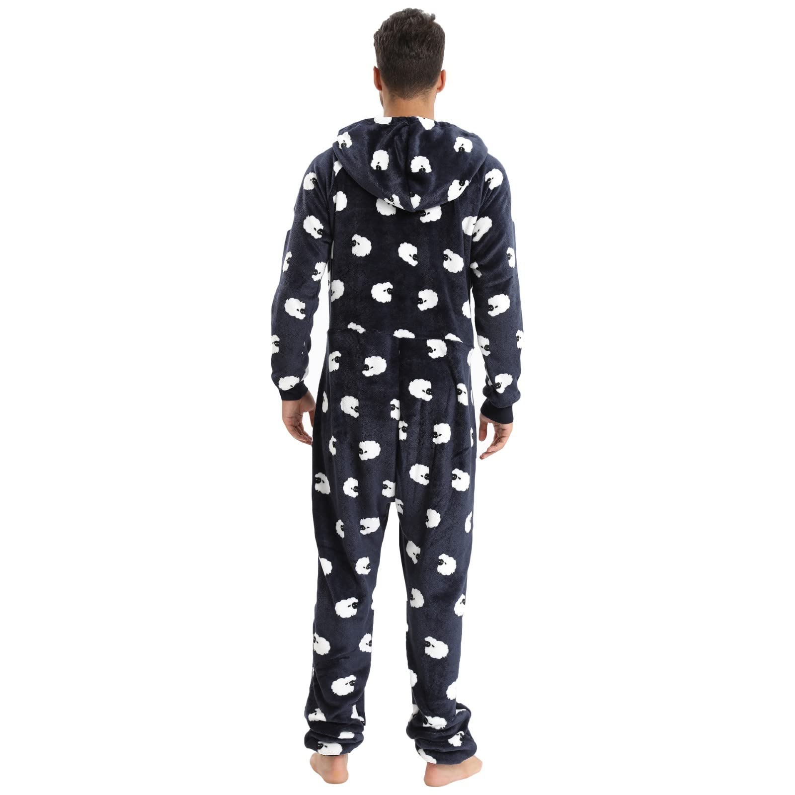 Generisch Masculino - Invierno Casual Viajes Ovejas sueltas Manga Larga Cálido Pijama Hogar Ropa con Bolsillos Loungewear