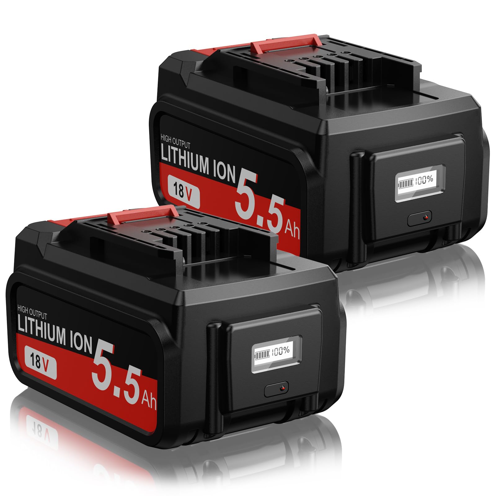 2 Stück 5,5Ah Ersatz akku für Einhel18V Akku mit LED-Leistungsanzeige | Li-Ion für Einhel18V Akku für Power X-Change Geräte Kompatibel mit Allen PXC-Geräten