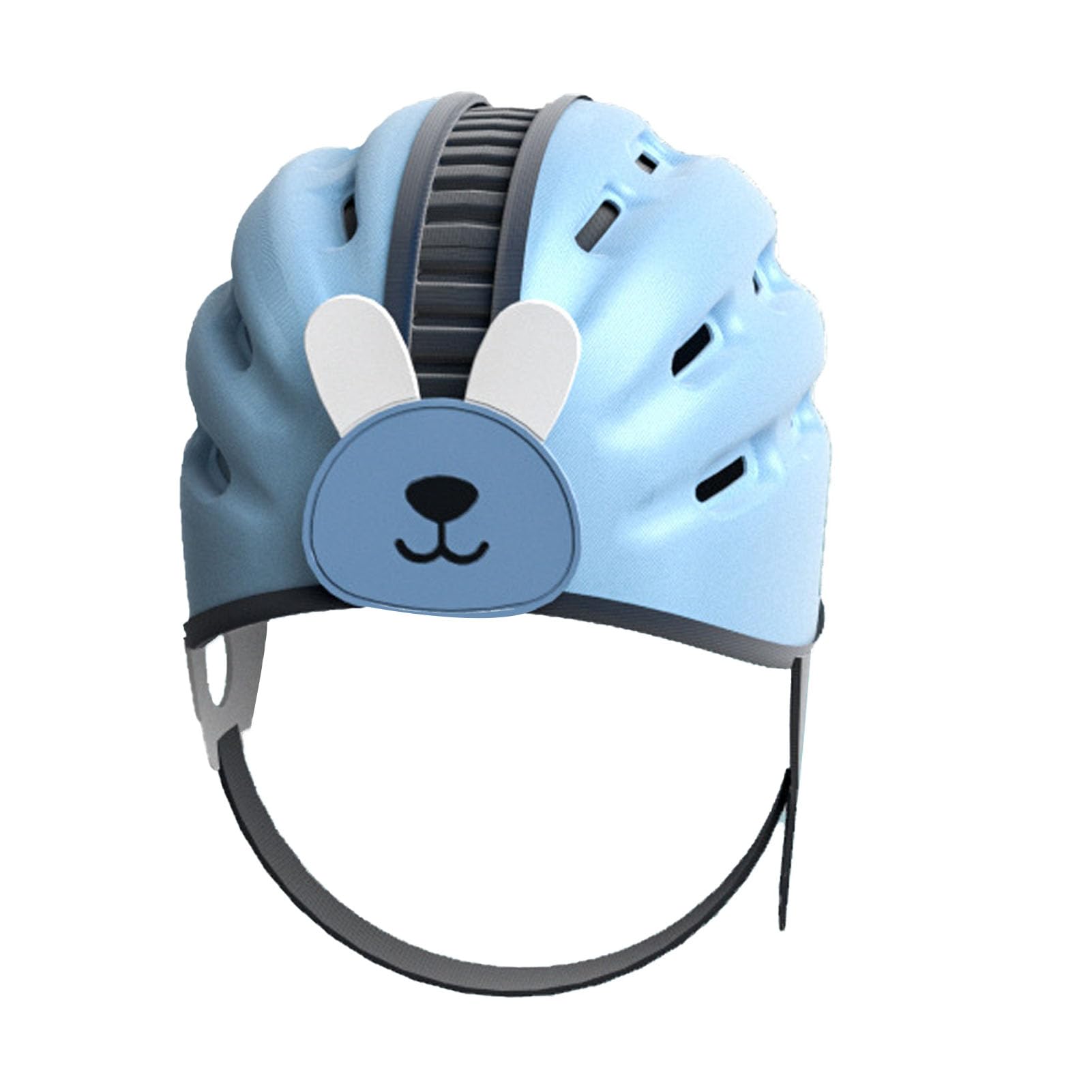 POENVFPO Baby Helmet, Adjustable Breathable Soft Anti Collision Toddler Safety Head Protector with Ventilation Holes, for Crawling and Walking 0 to 48 Months (Blue)