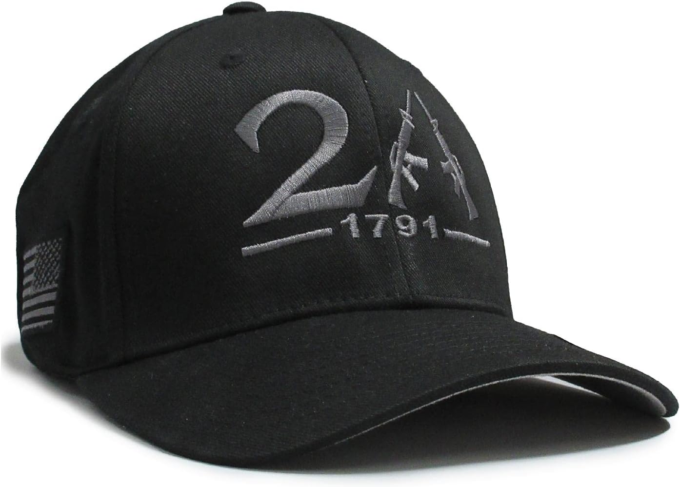 2nd Amendment 1791 AR-15 Style Fit for Life Embroidered Black/Gray Hat Cap