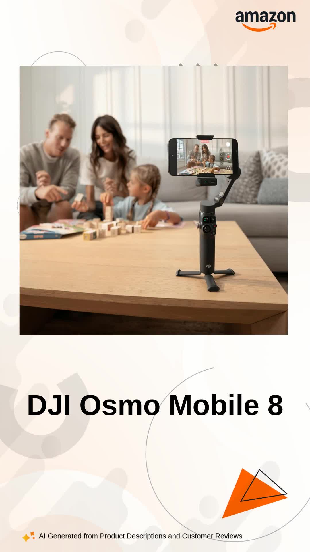 DJI Osmo Mobile 8 Gimbal Stabilizer for Phone, Native Tracking
