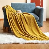 Warme Strickdecken für Bett, Winter, Sofabezug, Tagesdecke, Anti-Pilling, weiche Decke, einfarbig, geprägte Decke, nordisches Dekor, Decke, 127 x 152 cm