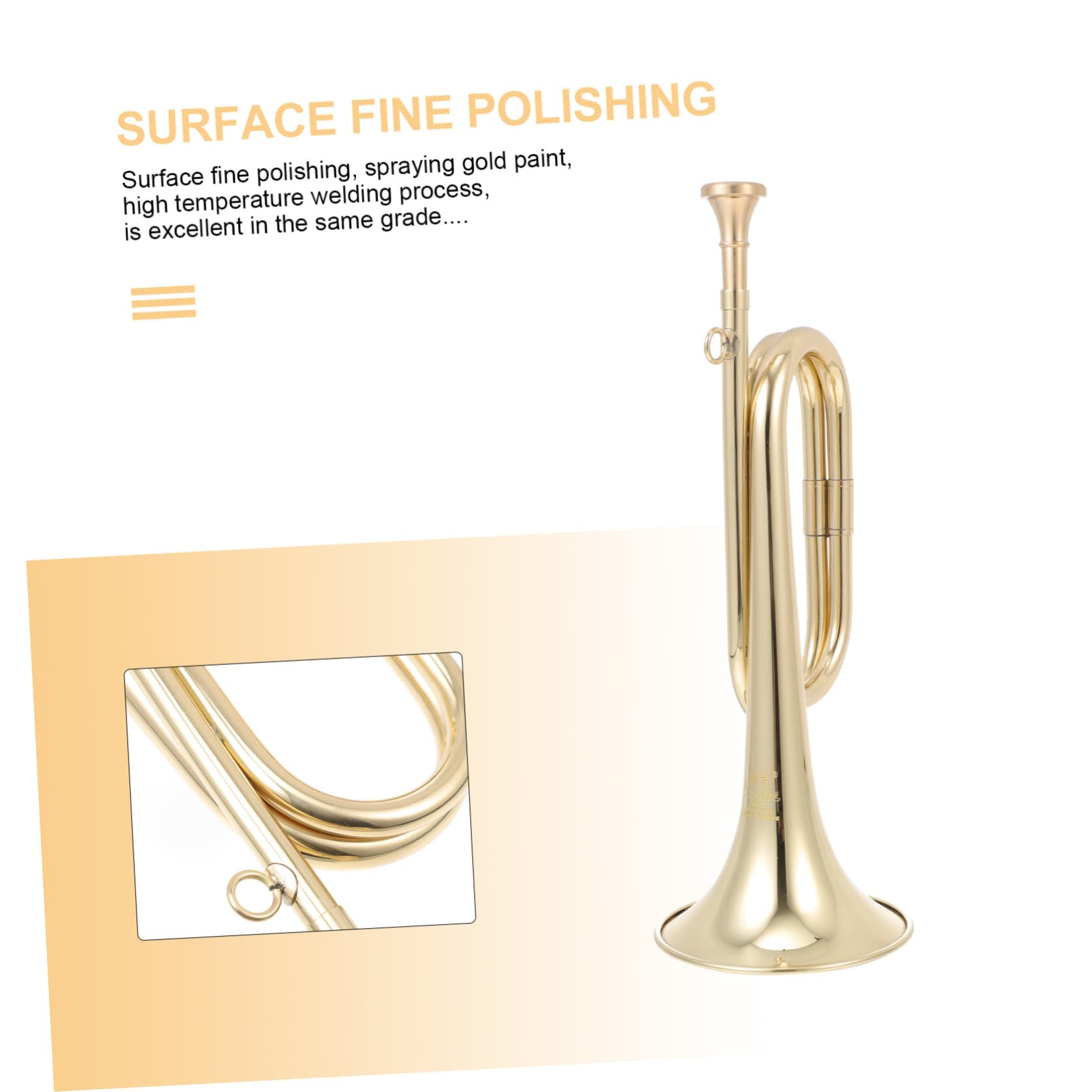 BESPORTBLE Tromba in Ottone Oro per Studenti Principianti Design Creativo, Strumento Musicale la Pratica a Casa in Ufficio