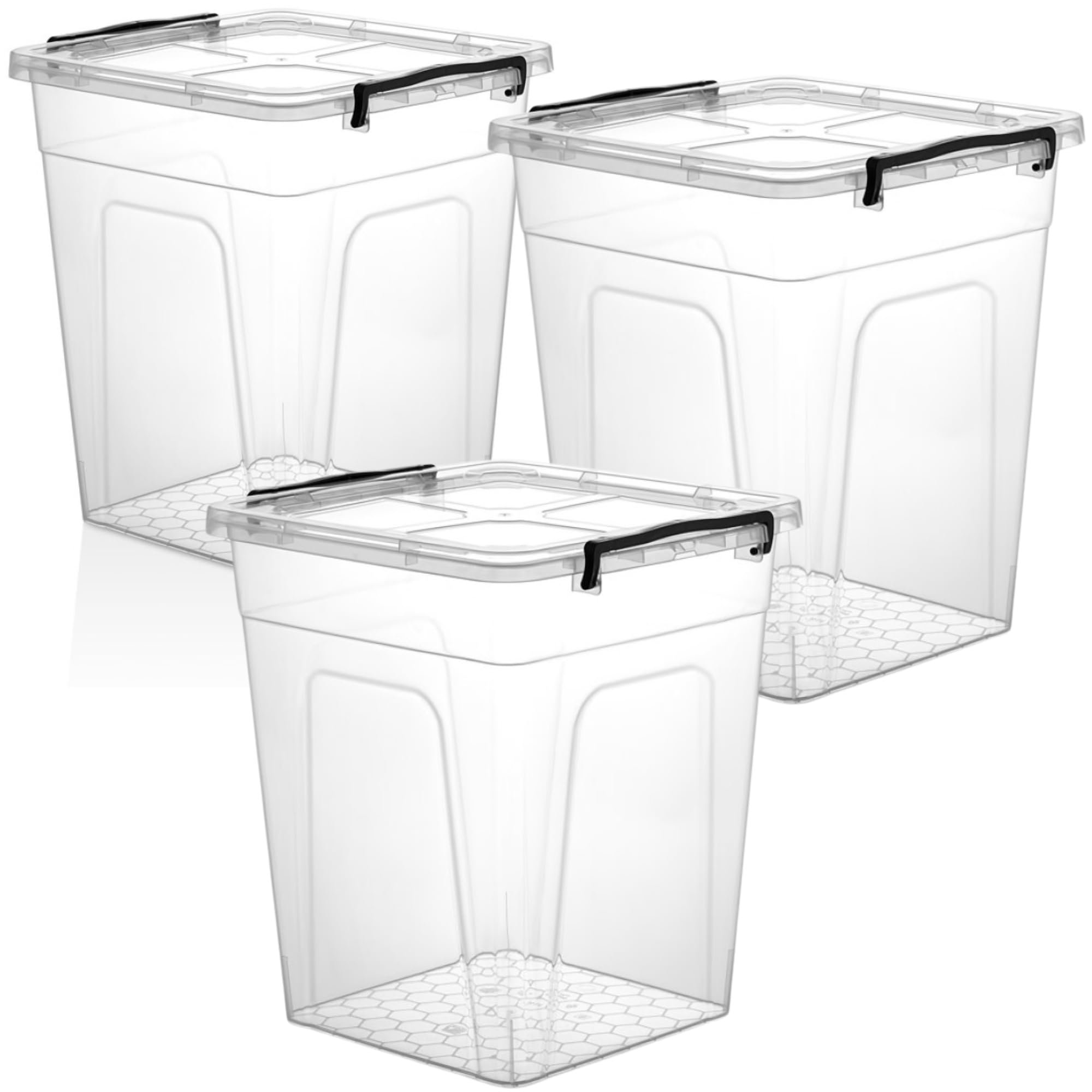 Easy Shoppingยฎ 30L Liter Clear Plastic Deep Storage Box with Locking Lid Home Office Kitchen Travel Food Storage Container (3)